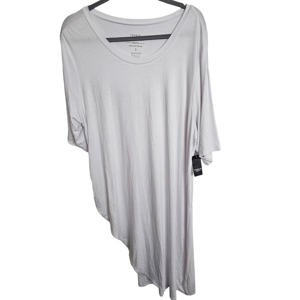Torrid Top Tunic Top Asymmetrical Top Scoop Neck Top Women 3X White Super Soft